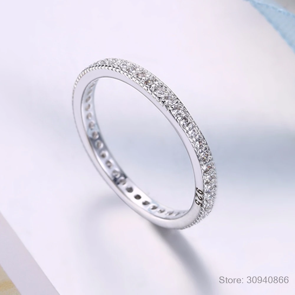 Кольцо LEKANI Eternity Promise, AAAAA, цирконий, камень, 925 пробы, серебро, обручальное кольцо, кольца для мужчин и женщин, хорошее ювелирное изделие