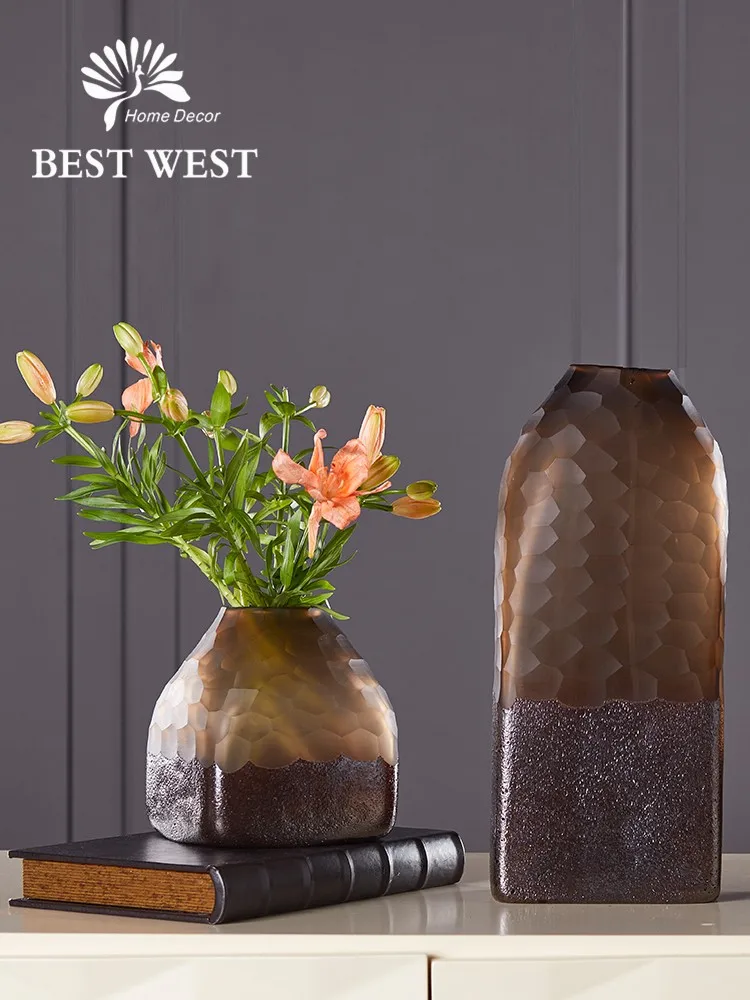 Стеклянная ваза в форме рыбьего чешуи современное простое украшение для