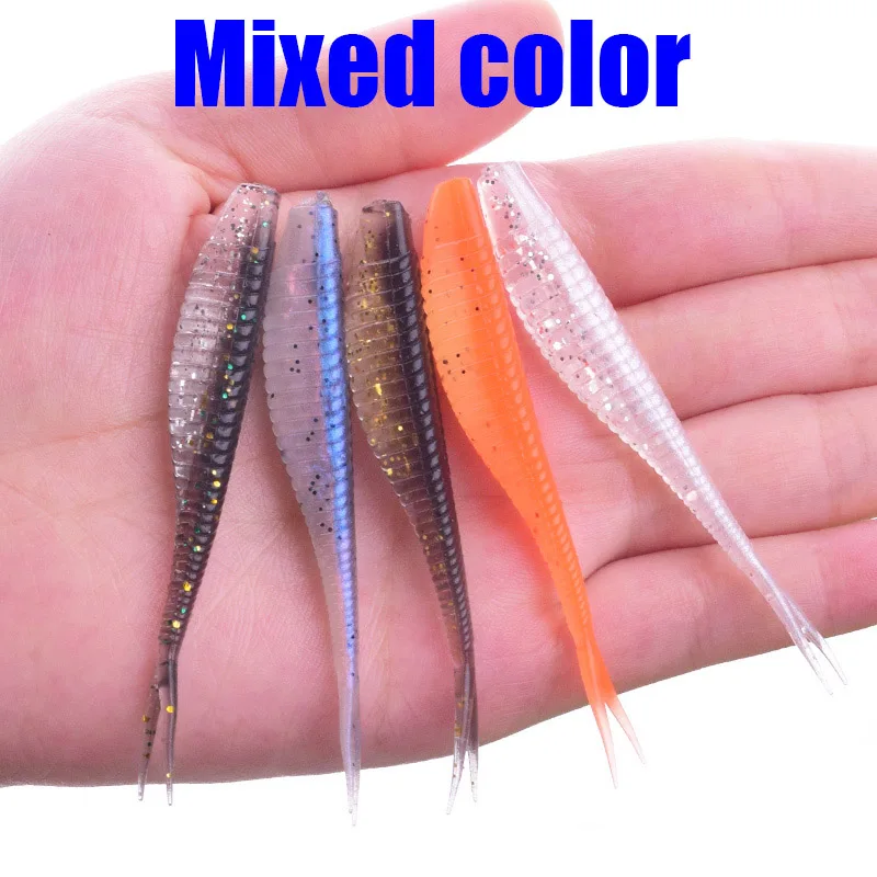 Mixed color 5 шт./лот, легкие блесны, рыболовные приманки 70 мм, 1,8 г, Искусственные воблеры, мягкие приманки, силиконовые приманки для ловли карпа, мягкие рыболовные снасти - Цвет: Mixed color