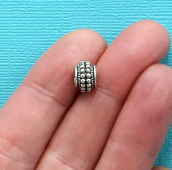 10pcs European Beads Antique Silver tone Perfect for Style Bracelets or Spacer Bead - SC135theof | Украшения и аксессуары