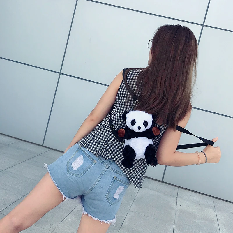 2018 Новый Panda Форма рюкзак Для женщин милые мягкие игрушки женская мода маленький