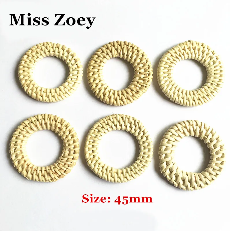45mm Ring WD175(10), ручная ротанг плетение круглый/обруч/круг/Кольцо/квадрат/треугольник/Капля воды/шестигранные талисманы-формы бусины для сережек DIY - Цвет: 45mm Ring