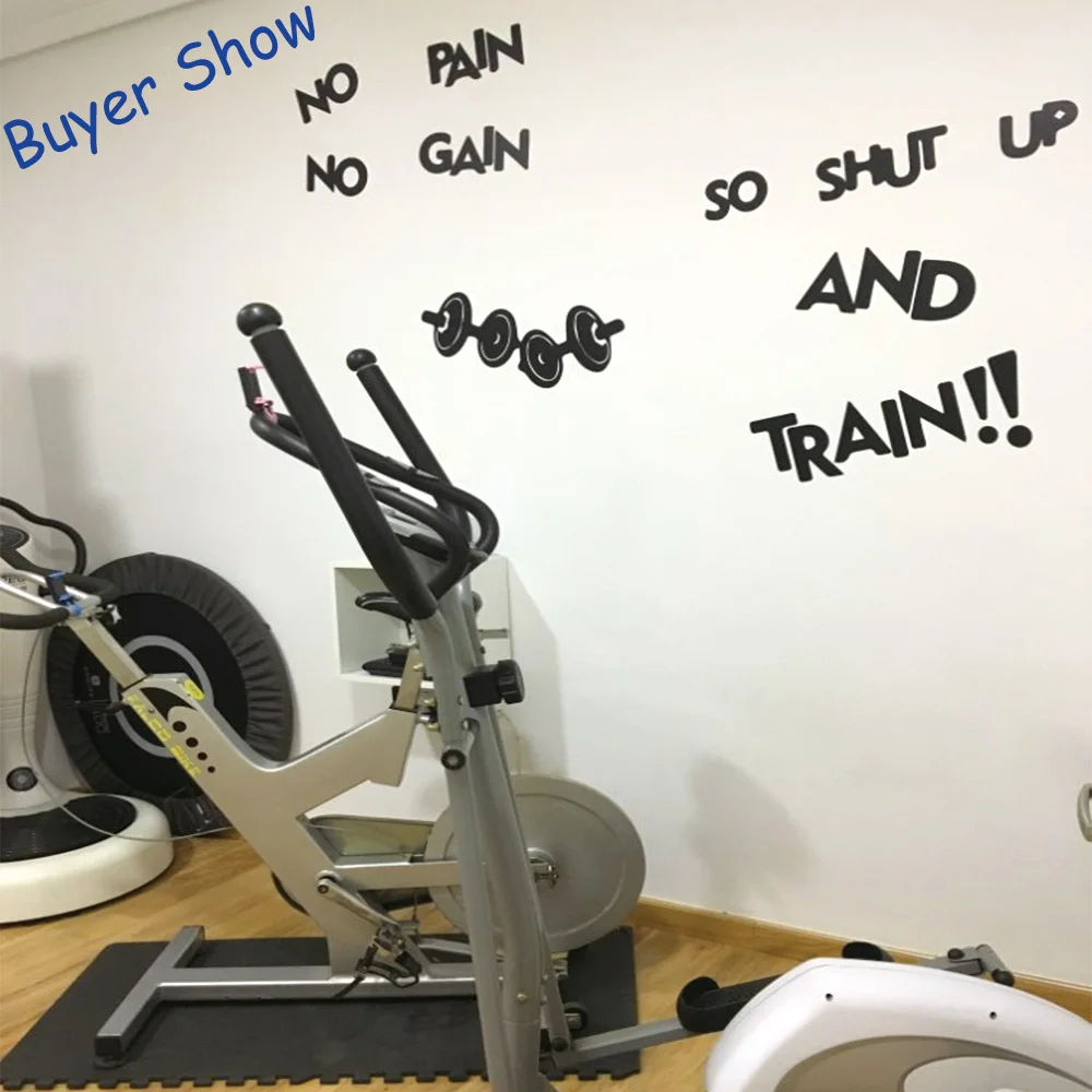 Креативный декор для тренажерного зала Наклейка на стену s Цитата NO PAIN NO GAIN виниловая наклейка на стену для мальчиков комната Фреска плакат на стену