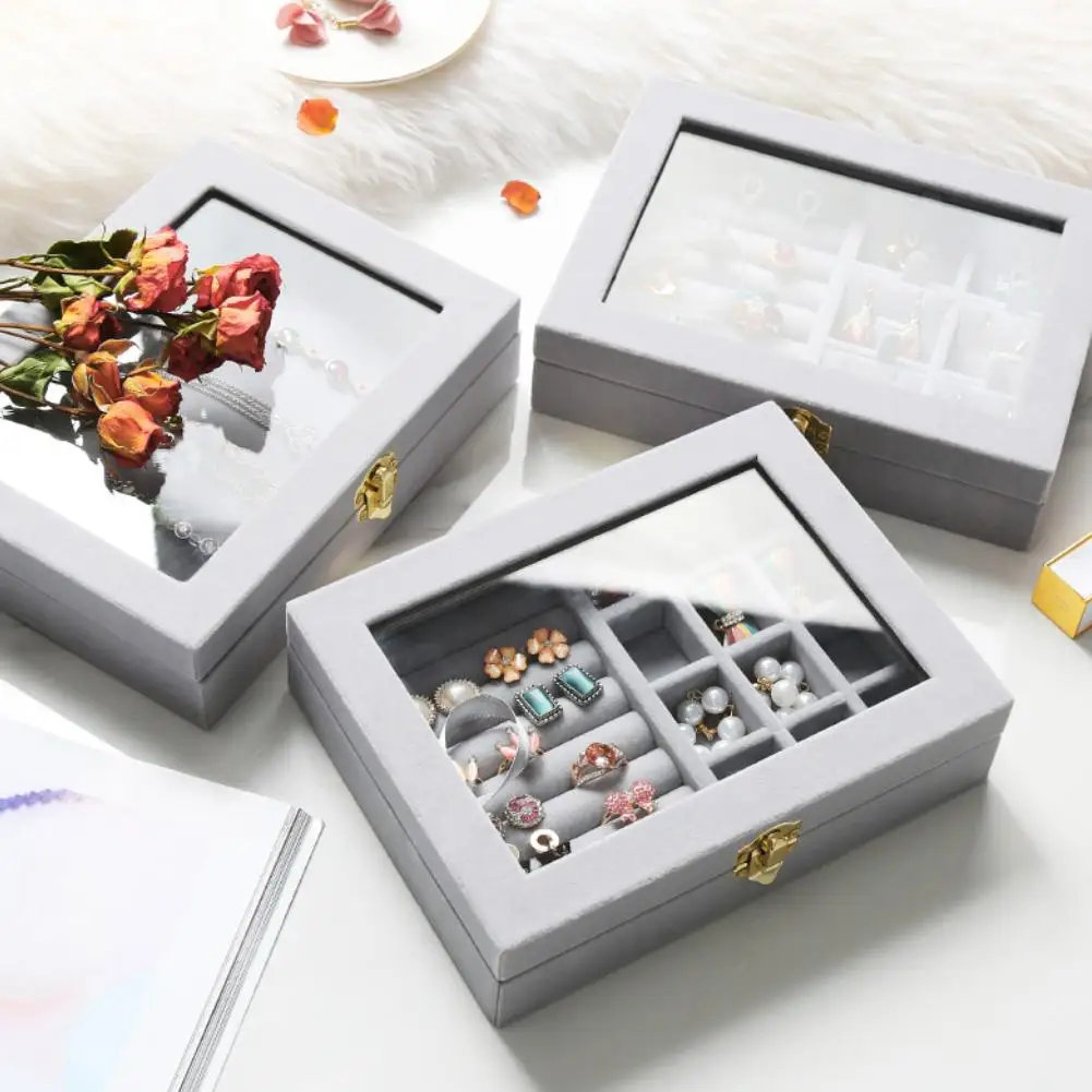 Бархатное стекло с 12 отделениями для хранения|Коробки и ящики хранения| |