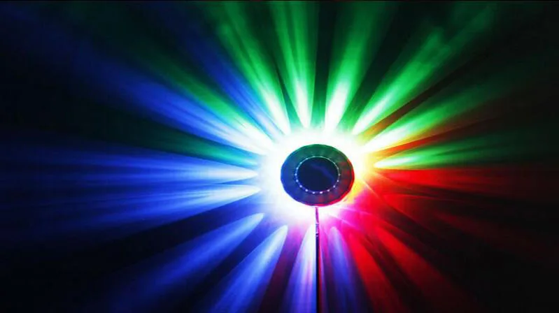 НЛО портативные лазерные сценические огни 9 Вт rgb 48 светодиодов звуковая активация Подсолнух светодиодное освещение Настенный светильник для KTV DJ вечерние свадебные