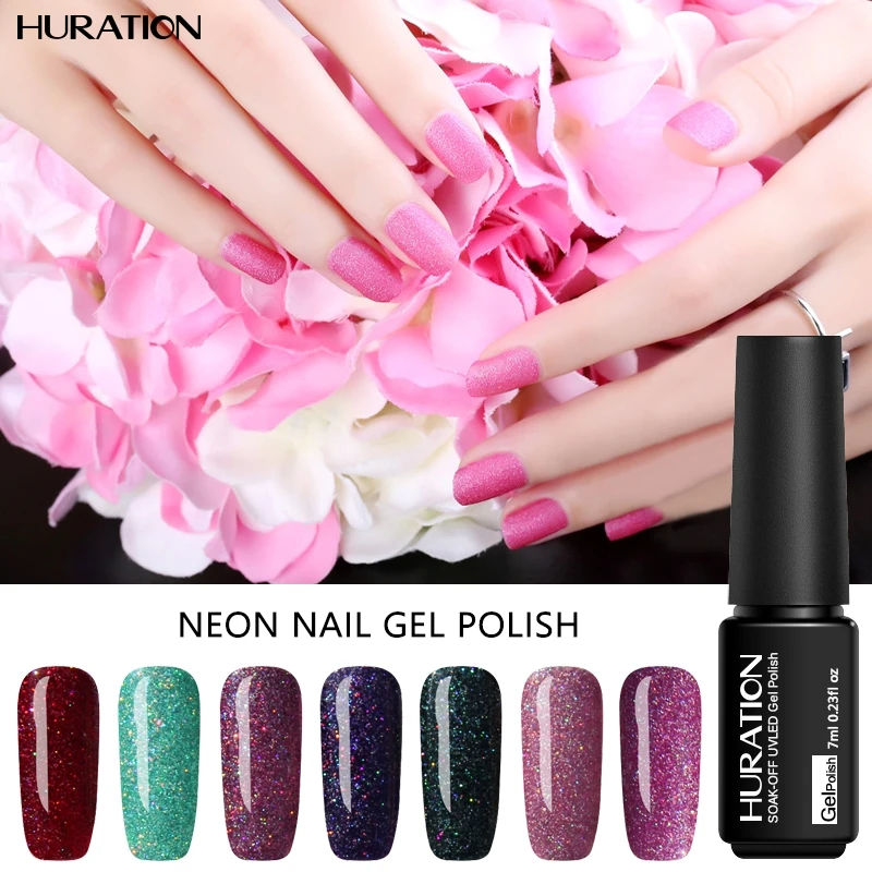 Huration Neon 19 Цвет гель Лаки для ногтей Soak Off UV LED блеск лак Долгое Lucky нужно База и