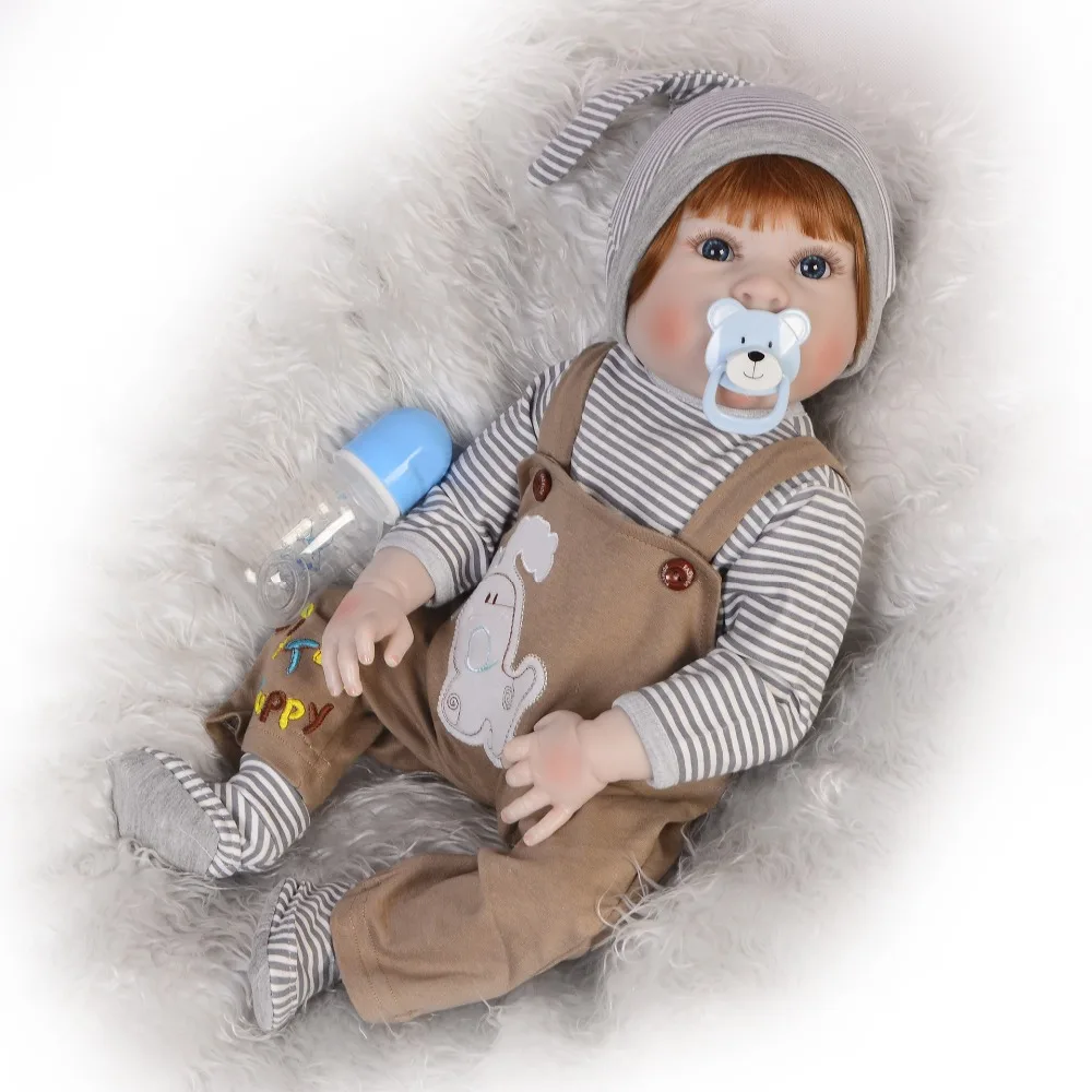 Настоящая кукла реборн Нетоксичная силиконовая Bebe Reborn Boy с 1 шт. подарок пустышка
