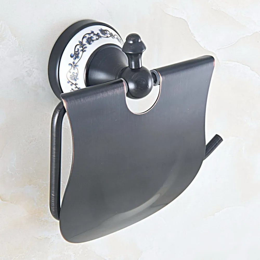Черный латунный керамический настенный держатель для туалетной бумаги