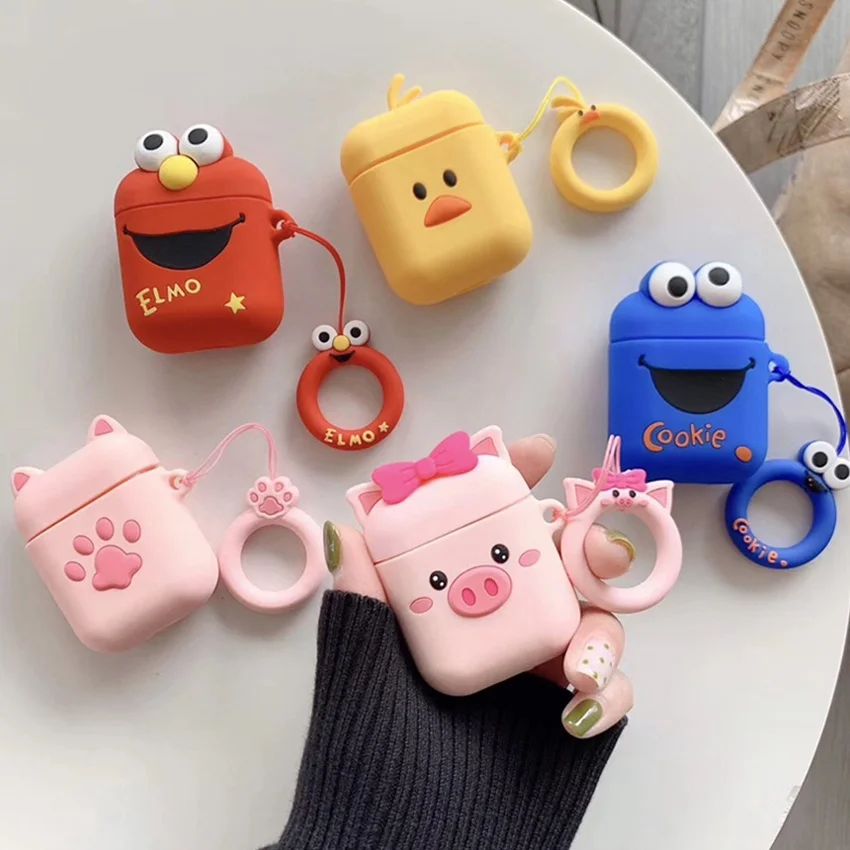 Для airpods чехол милый кот/с изображением утки, лягушки мультяшный брелок/брелок мультяшный силиконовый чехол для наушников чехол s Для air pods 2 Чехол funda
