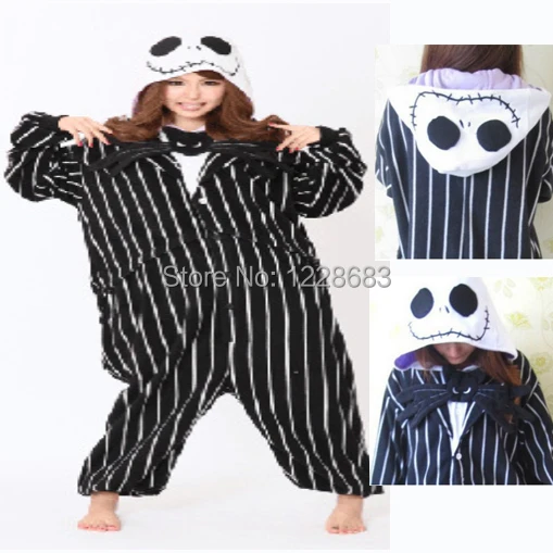 Новый взрослый вечерние Джек Скеллингтон Пижамный комбинезон размера плюс от XS