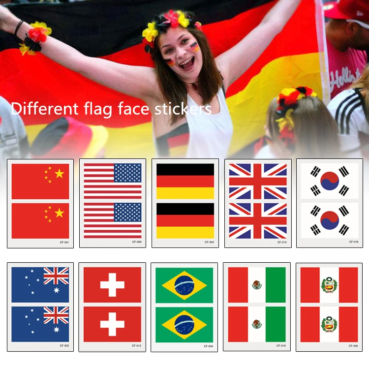 

Rocooart National Holiday Country Flags Of Belgium Mexico Switzerland Turkey Tattoo Sticker Flag Face Fans Temporary Tattoo