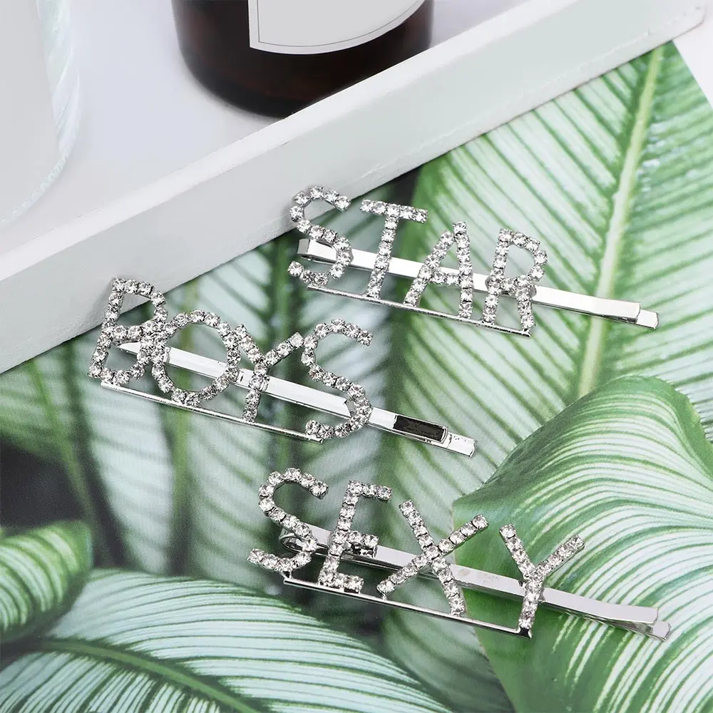 Блестящие буквенные заколки-головные уборы для женщин и девочек, клипсы для волос, шпильки, барреты, аксессуары, уникальные изящные клипсы для моря.