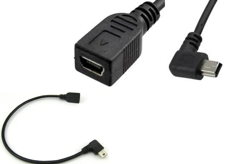 Мини USB 5-контактный кабель-удлинитель с прямым углом 0 25 м | Компьютеры и офис