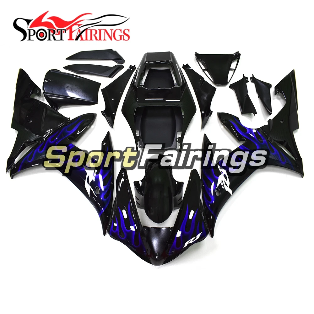

Injection ABS Fairings For Yamaha YZF1000 R1 Year 02 03 2002 2003 Plastic Motorcycle Fairing Kit Bodywork Black Blue Flames Hull