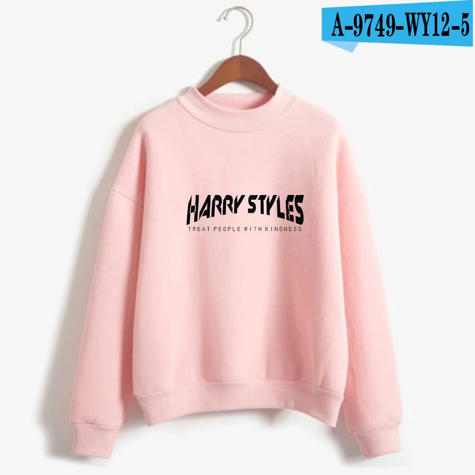 pink LUCKYFRIDAYF Гарри Стайлс угощать людей с добротой печати кофты для женщин водолазка с длинным рукавом модные кофты на заказ - Цвет: pink