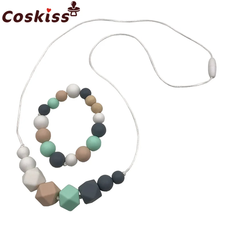 

Baby Teething Necklace for Mom, Silicone Teething Necklace, BPA Free Bracelet