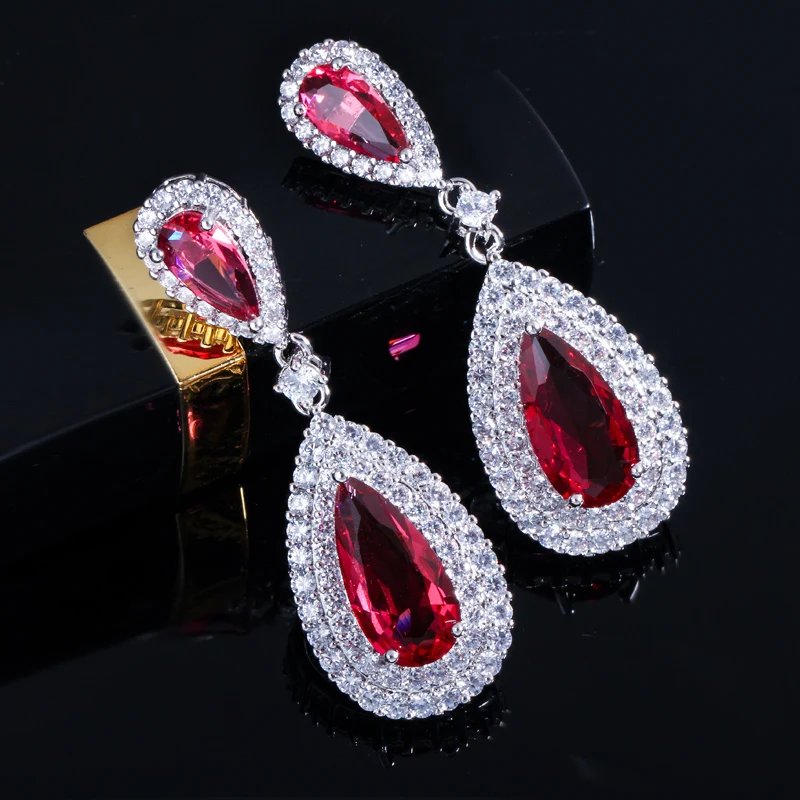 CWWZircons/Великолепная длинная королевская голубая серьга из белого кубического