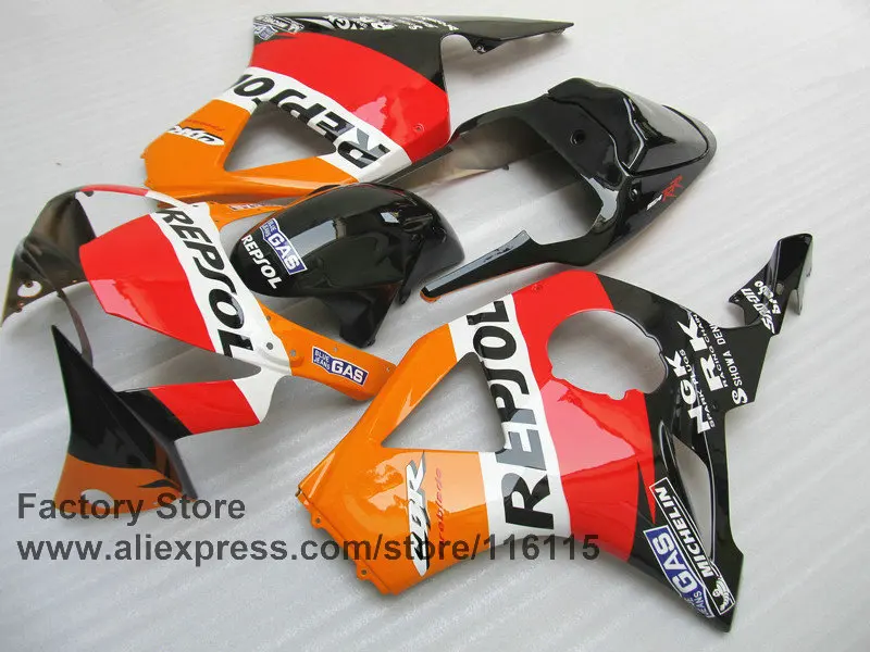 Новинка! ABS пластик Оранжевый репсол Кузов для HONDA CBR900RR 2002 2003 fireblade инъекции