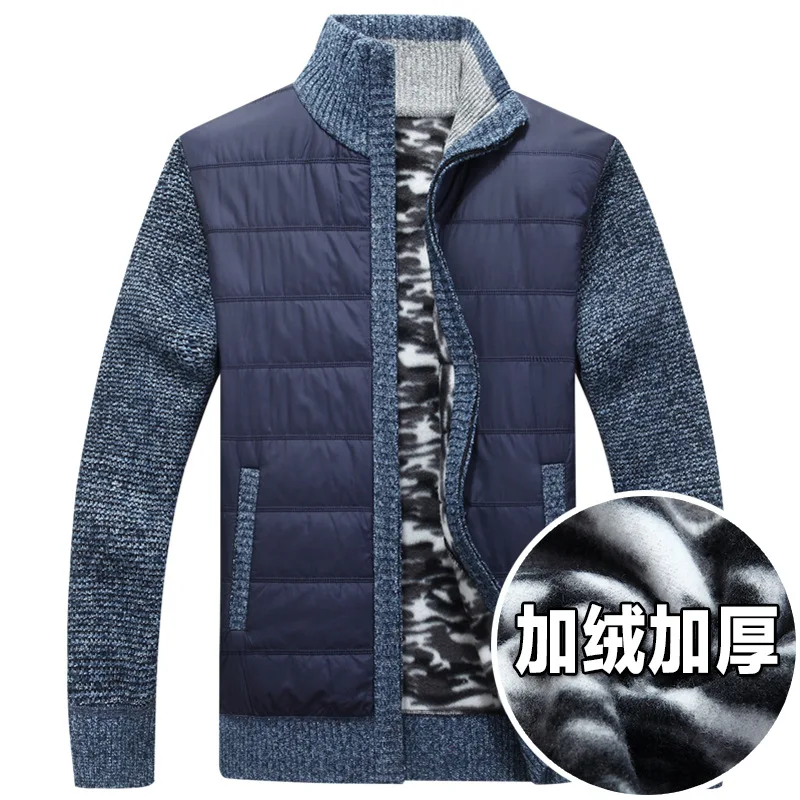 

2019 new men sweater cardigan and velvet with thick coat to keep warm the knit sweater