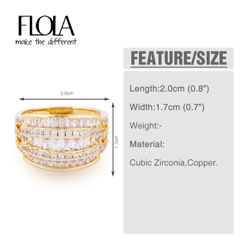 Женское Обручальное Кольцо FLOLA Marquise обручальное кольцо с 3 рядами ювелирное
