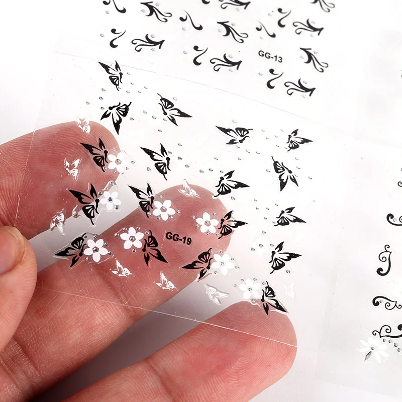 24Pcs/Lot Plastic 3D Charms Nail Art Gel Sticker DIY Flower Butterfly Design Manicure Decorations Tools Decals For Nails JH486 | Красота и