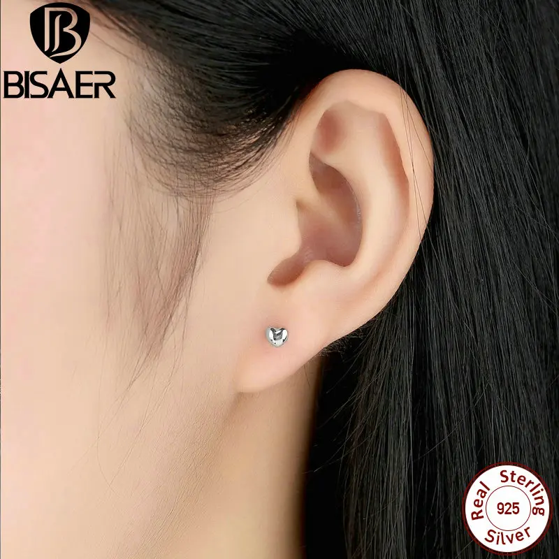 Женские серьги из серебра 925 пробы 2 цвета|heart stud earrings|brand earringsstud earrings |