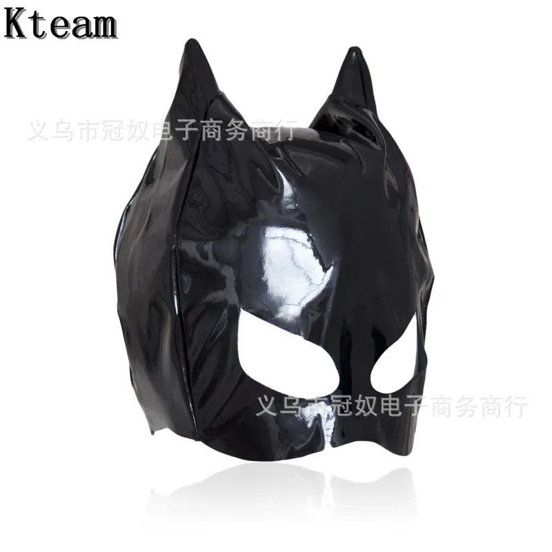 Горячая новинка сексуальный черный кожаный Кот Женский влажный вид маска для