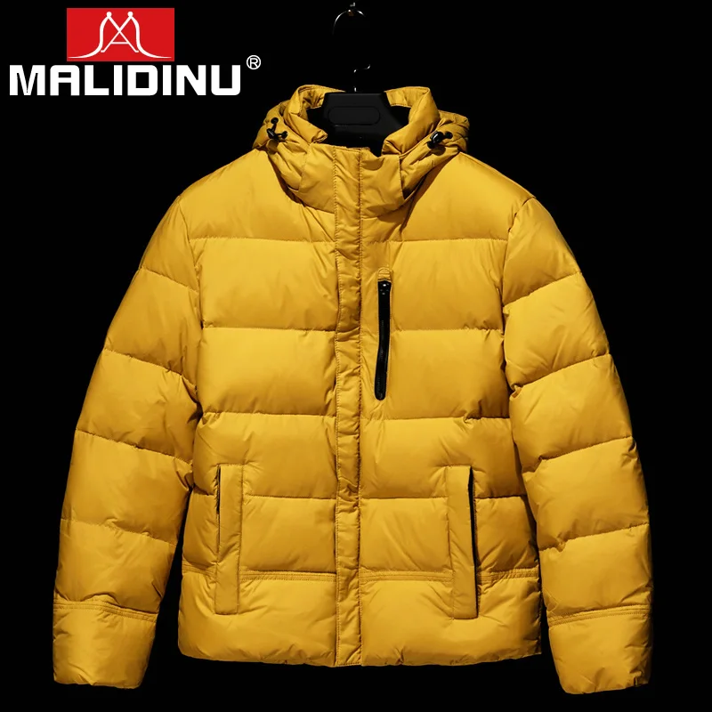 MALIDINU Duck Down Jacket Men Winter Down Coat Brand Thick Warm Winter Jacket Down Parka Men Down Jacket Shiny Windproof -30C