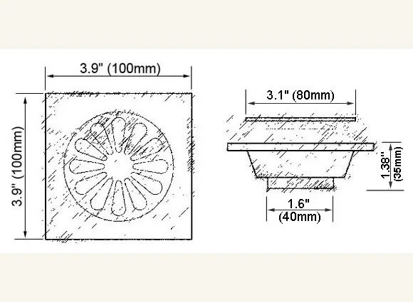 Античная латунь винтажная резная решетка с цветочным узором слив для ванной и