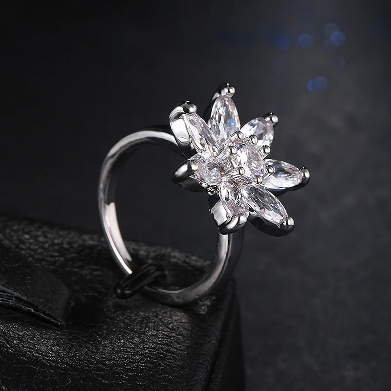 Женское кольцо с фианитом вечерние кристаллами AR092 | Украшения и аксессуары