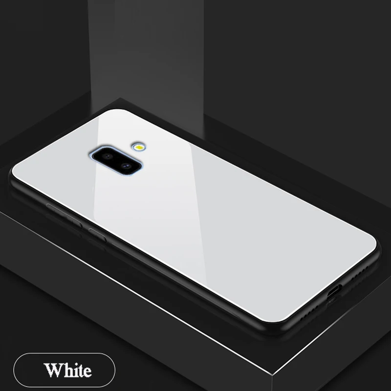 White KaiNuEn coque, чехол, чехол, для samsung galaxy J6 J 6 Plus J6Plus жесткий ударопрочный чехол для телефона, защитный чехол из закаленного стекла - Цвет: White