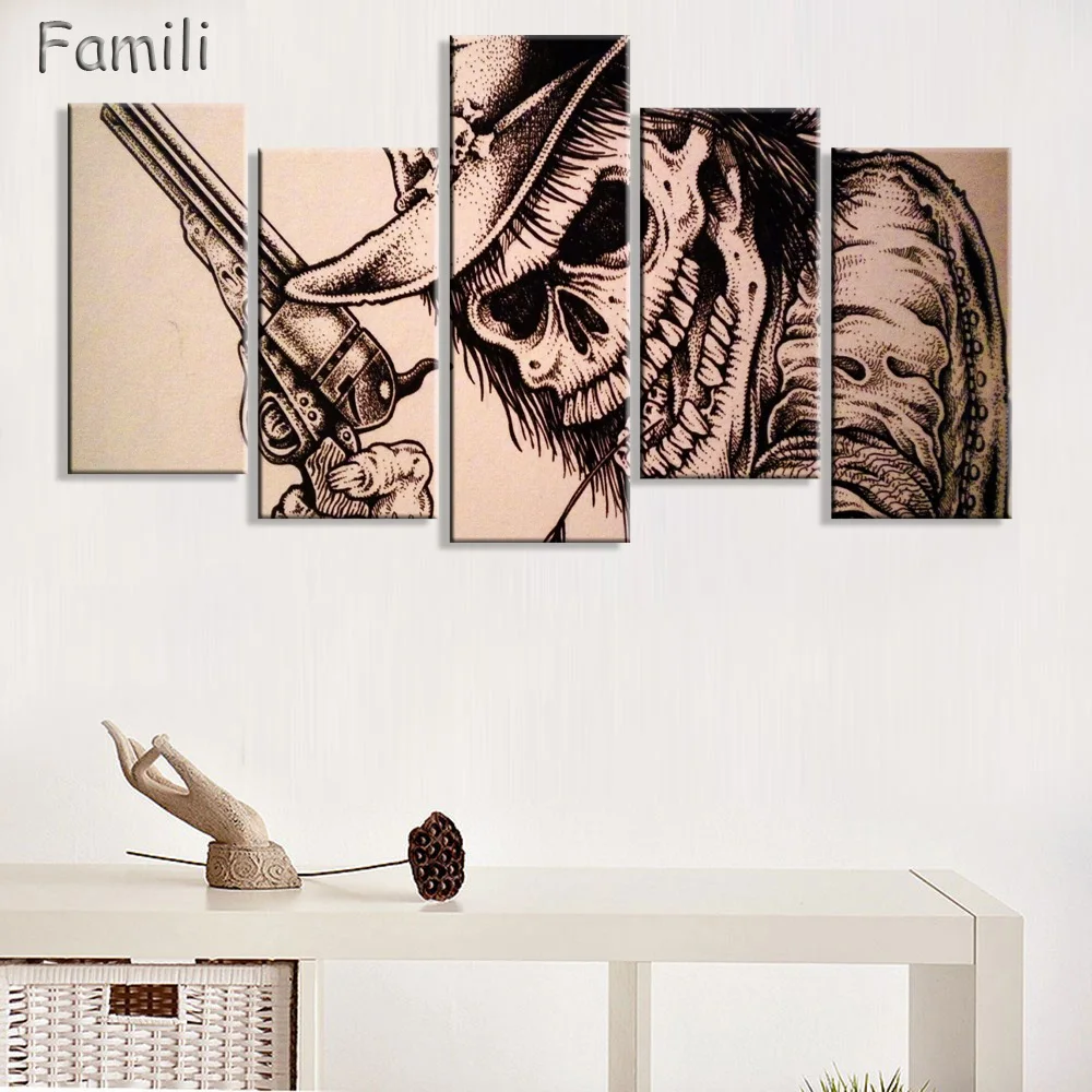Картина на холсте с ужасным черепом горячие Куадрос декоративные фотографии HD