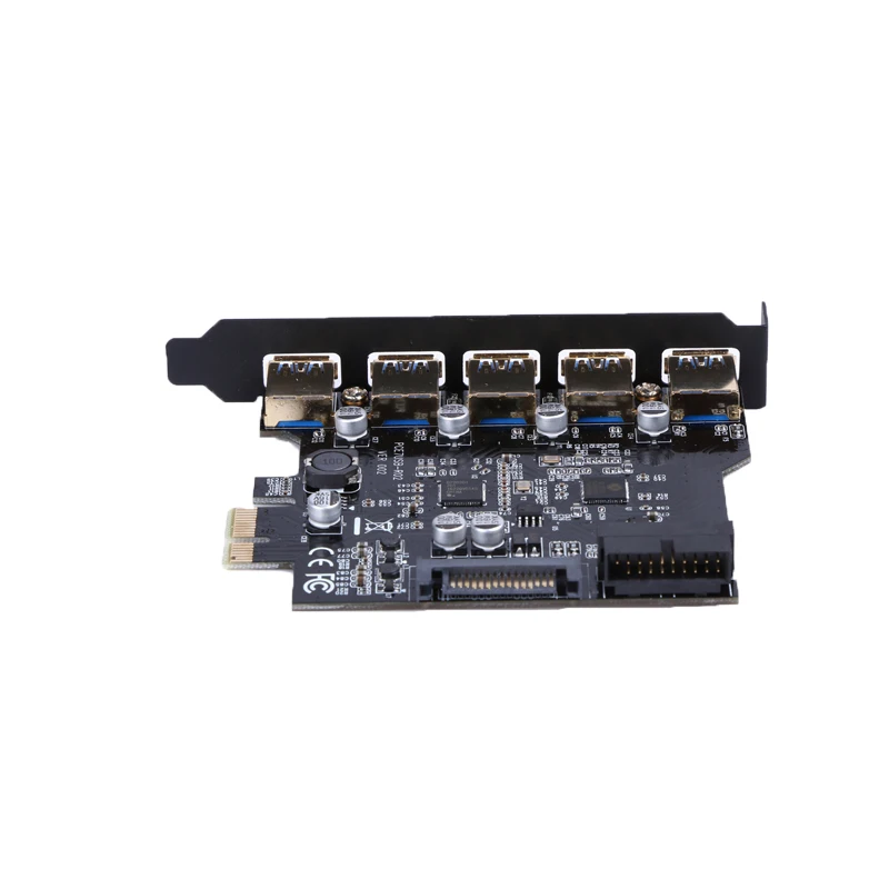 Плата расширения PCI Express с 5 портами PCI-E на USB 3 0 19-Pin SATA 15-контактный разъем
