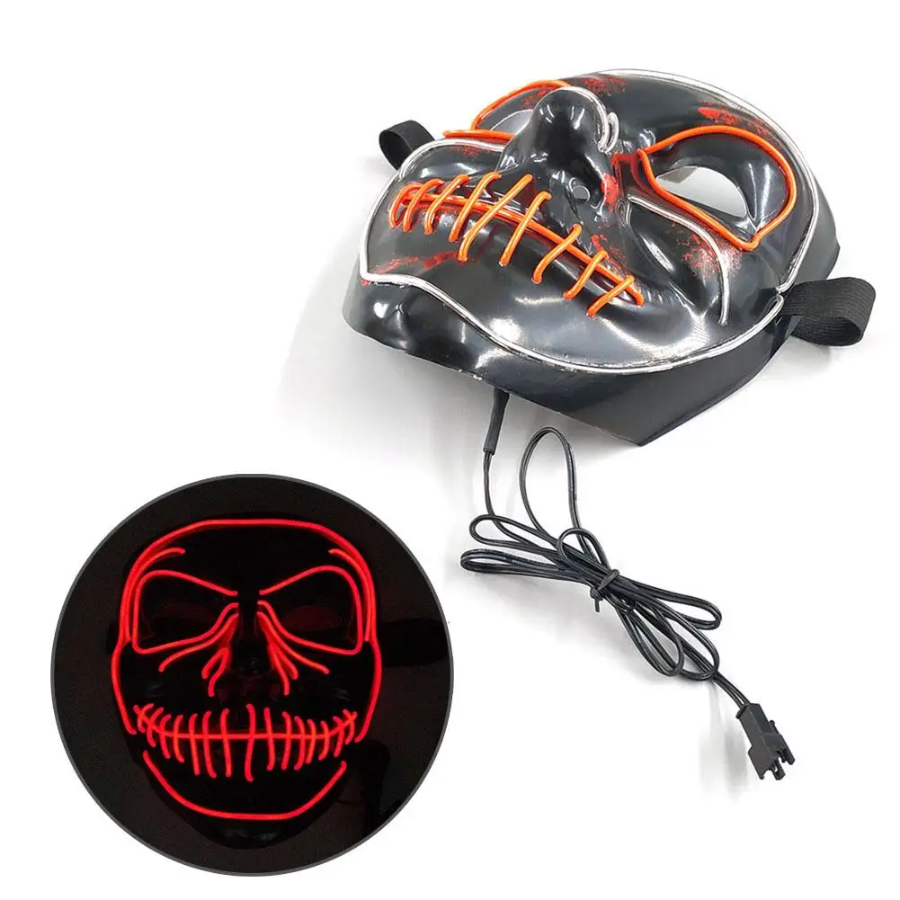 Новинка светящаяся маска на Хэллоуин реквизит для косплея полное лицо триллер