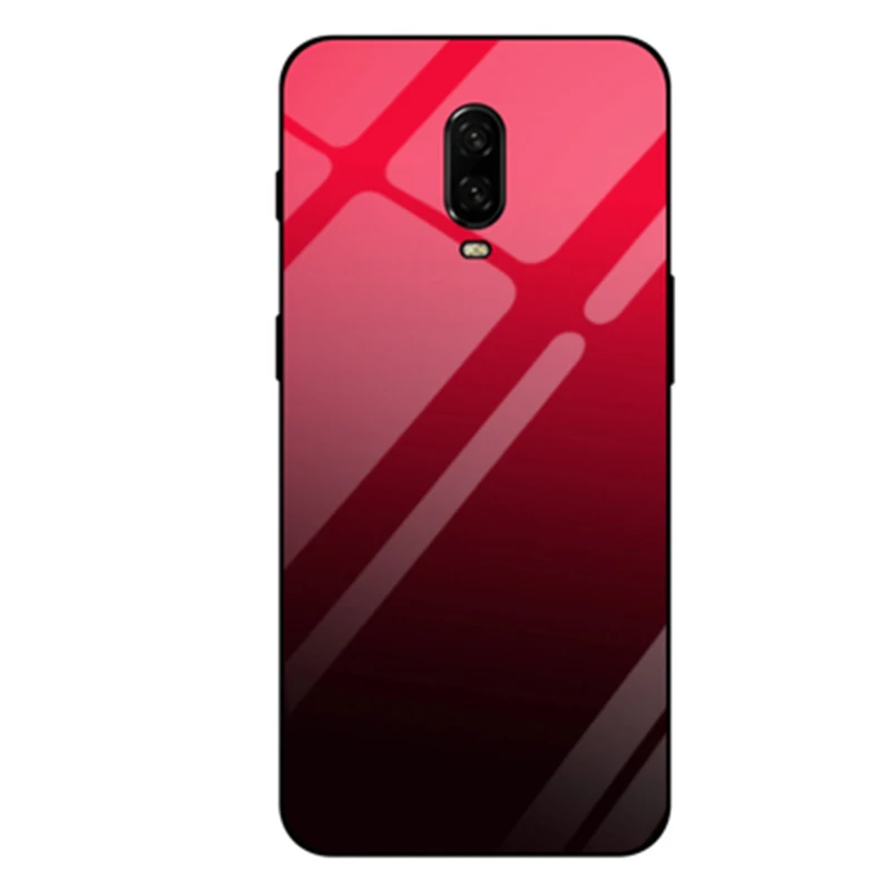 For Oneplus 6T case Gradient Tempered Glass Case 6 T 1+6T A6010 Silicone Frame Hard Back Cover Oneplus6T shell | Мобильные телефоны