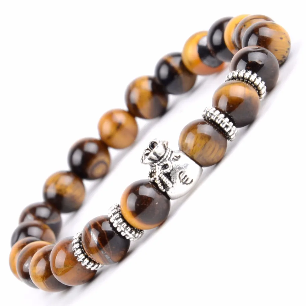 Trendy Beaded Bracelet Men Natural Yellow Tiger eye Stone Wallet Charm Buddha Bracelets &amp Bangles For Women Jewelry Accessories |