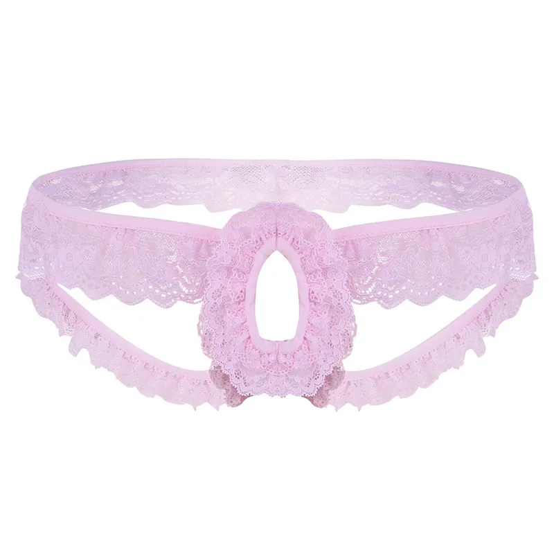 

Sexy Men Lingerie Underwear Ruffled Frilly Sissy Panties Sissy Gay Hole Mens Panties Crotchless Briefs Thong Open Butt Underwear