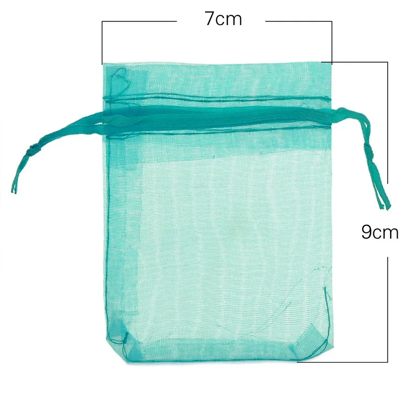 Light Blue 25 шт цветные сумки из органзы для упаковки ювелирных изделий, сумки для украшения свадебной вечеринки, сумки для подарков, свадебные/рождественские украшения - Цвет: Light Blue