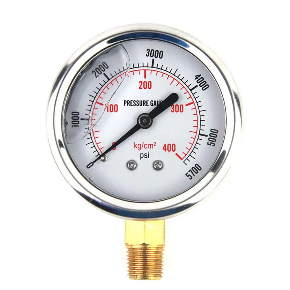 

1PCS Automotive Instrument US Standard Thread Stainless Steel Hydraulic Oil Pressure Gauge 0-5000 PSI Car Accessories