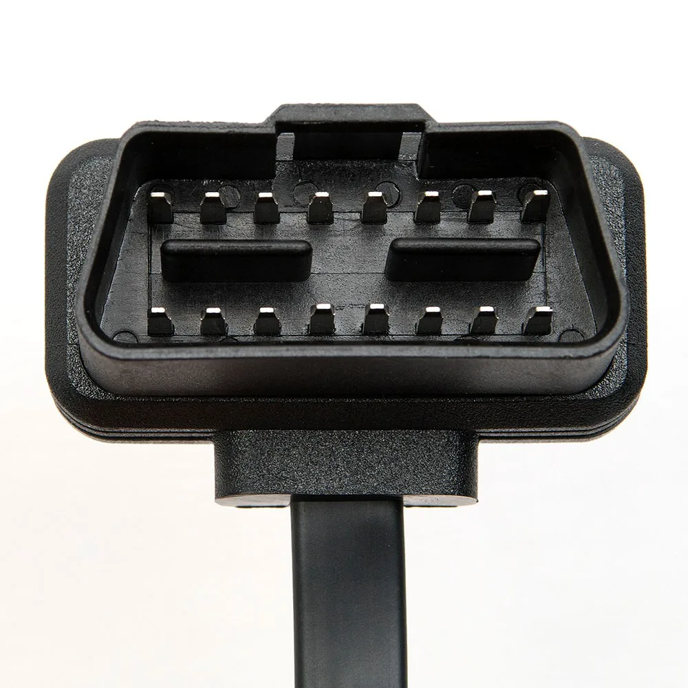 Плоский тонкий как лапша OBDII OBD2 16Pin ELM327 мужчин и женщин Локоть удлинитель OBD 2 авто