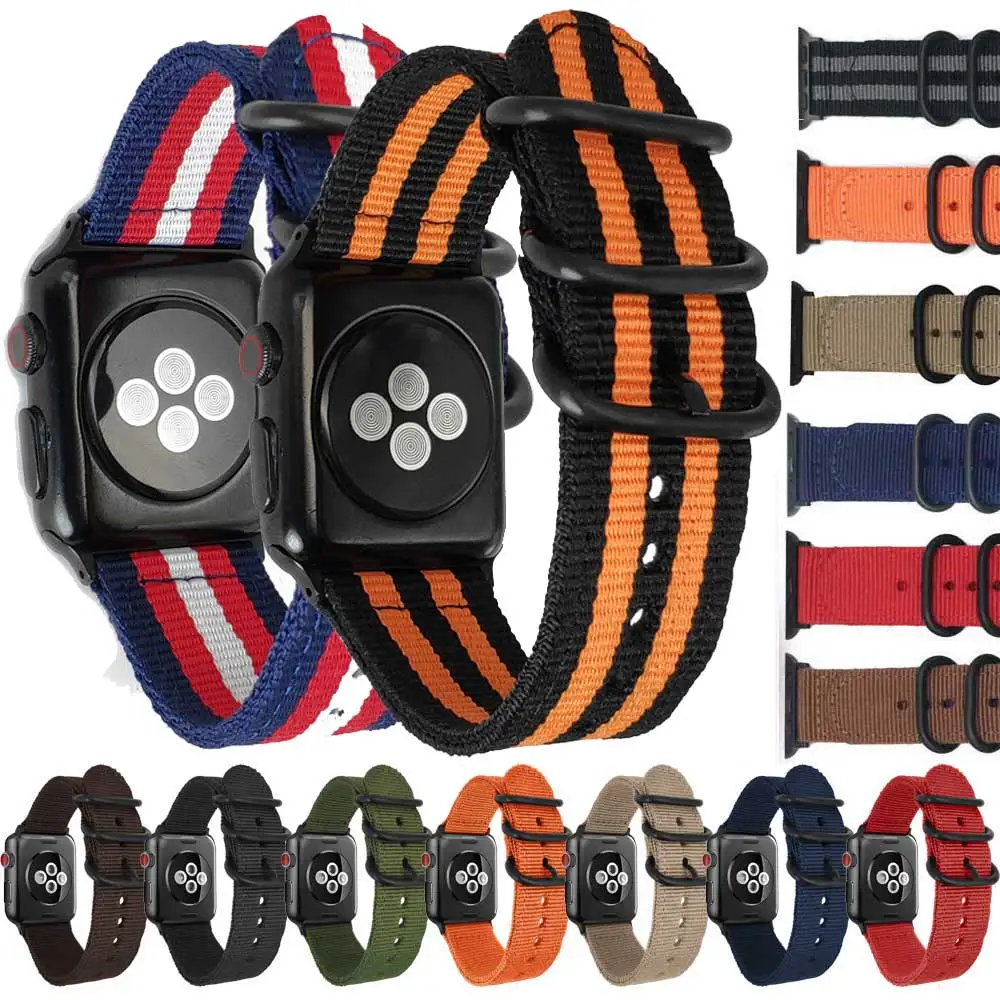 НАТО нейлоновый ремешок для наручных часов Apple Watch нейлон 42 мм iWatch 4/3/2/1 38 с зулу