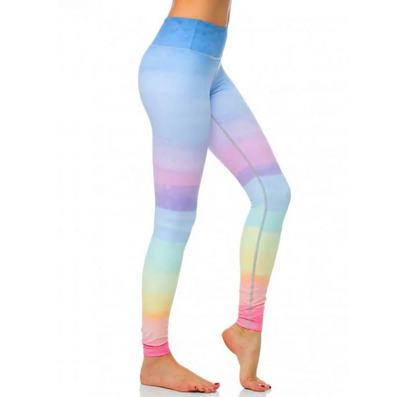 Пикантные 3D принтом розовый Радуга женские леггинсы время приключений в стиле
