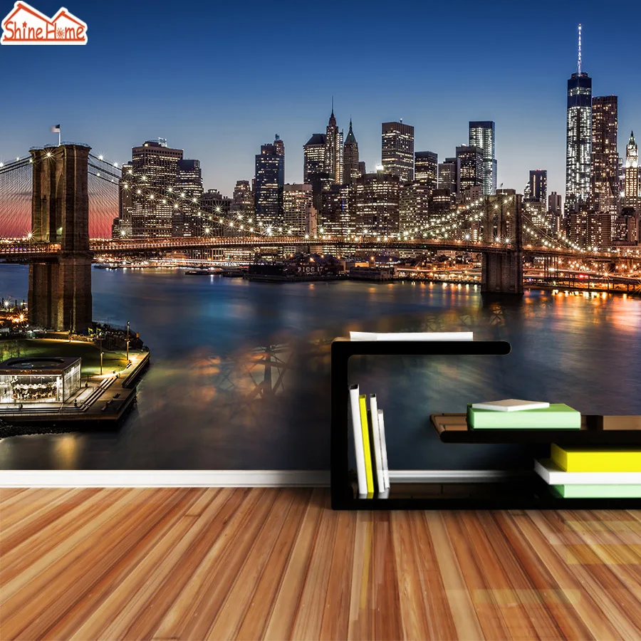 ShineHome настенная бумага s для стен 3 d гостиная спальня NYC Skyline City здание фон кафе