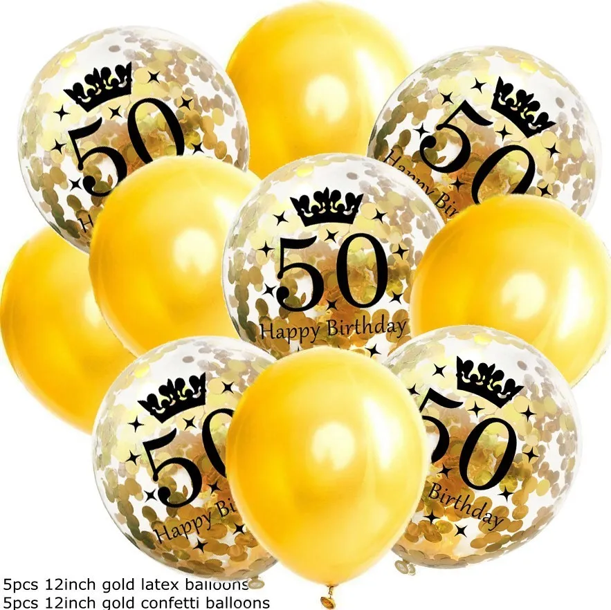 5gold 5con 50th 18 Вт, 30 Вт, 40/50 лет воздушный шар "Конфетти" Бумага Гирлянда DIY подвесные кулоны вечерние баллоны Юбилей День рождения украшения - Цвет: 5gold 5con 50th