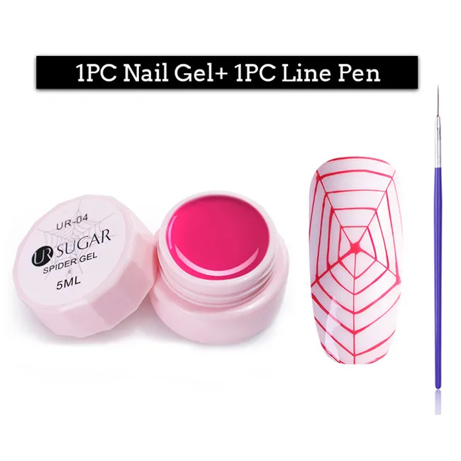 Pen UR-04 Ur Sugar 5 мл паук гель для ногтей креативный проволочный рисунок лак для ногтей точка к линии Гель-лак для живописи тянет шелк паук дизайн ногтей - Цвет: Pen UR-04