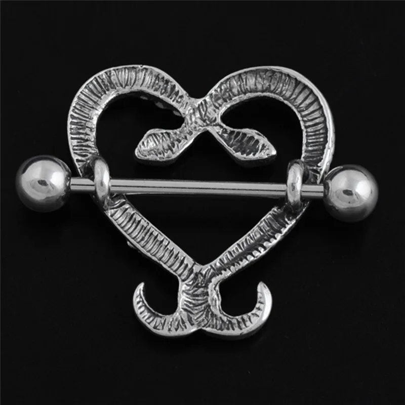 Пирсинг двойной змеиной головы для пирсинга сосков сексуальное Ювелирное