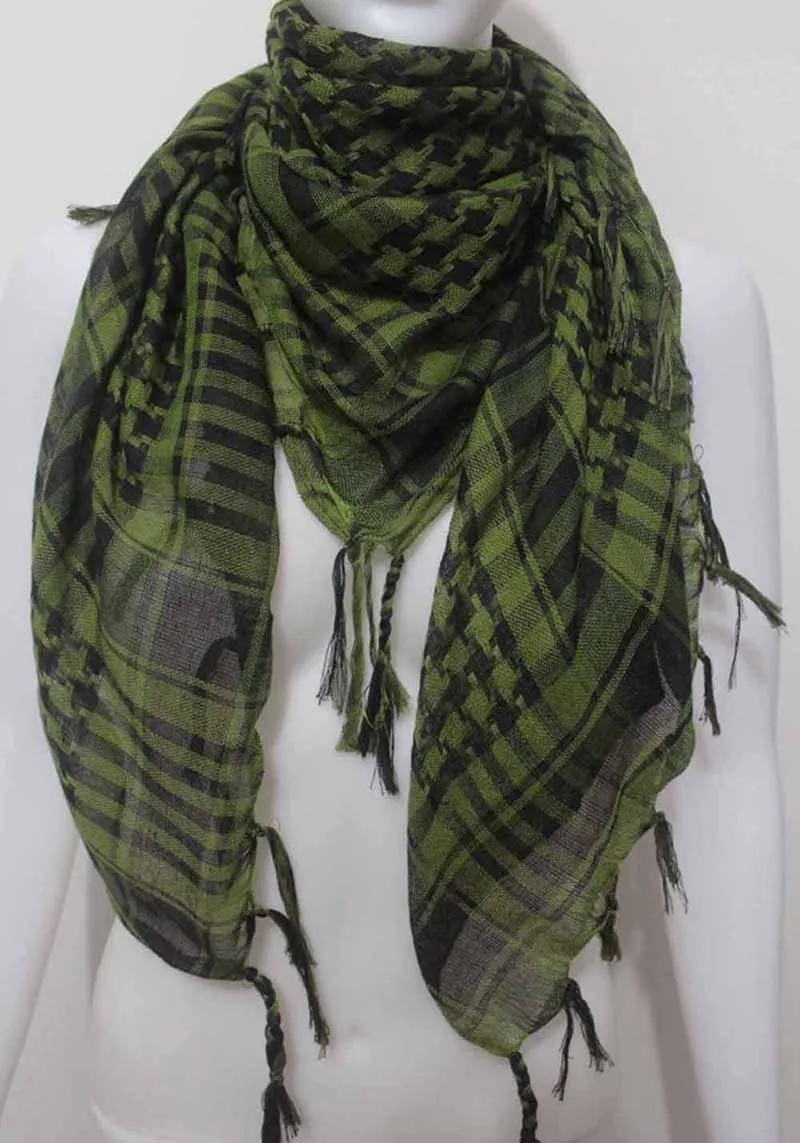 Зеленый Keffiyeh человек обертывание бандана шемаг шарф в стиле милитари плед исламский страйкбол мусульманский Многофункциональный тактический арабский хиджаб Palestine Sq06 - Цвет: Зеленый