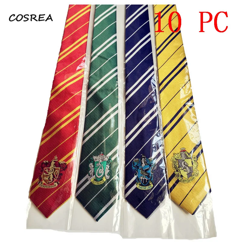 10 шт./лот галстук Гриффиндор Слизерин Hufflepuff Ravenclaw Галстуки Гермиона Грейнджер Косплей Костюм