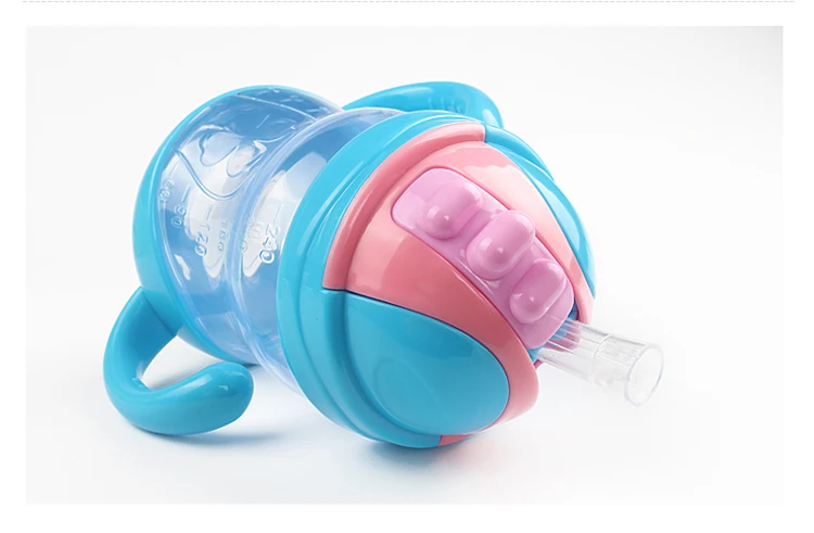 240ml Cute Baby Cups Kid Water Bottle Handle Children Learn Drinking Straw Sippy Training Cup copo com canudo 3 Colors | Мать и ребенок