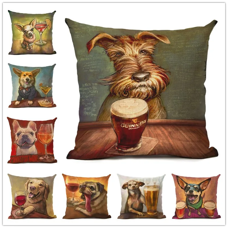 45x45 креативный Мультфильм цветная Собака Декор для дома наволочка декоративная